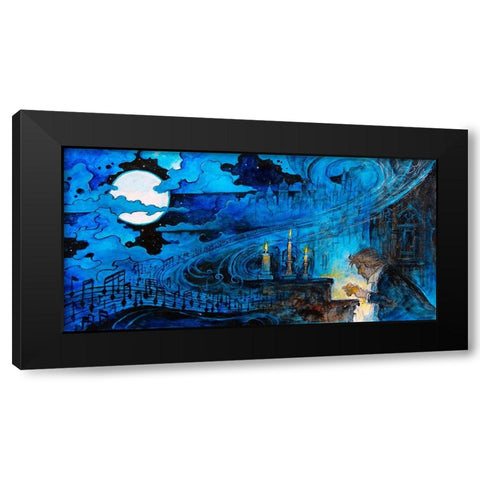 Moonlight Sonata Black Modern Wood Framed Art Print with Double Matting by Bell, Bill