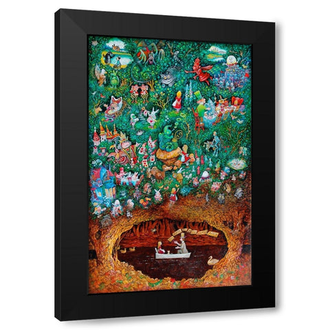 There Once Was A Girl Named Alice Black Modern Wood Framed Art Print by Bell, Bill