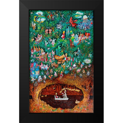 There Once Was A Girl Named Alice Black Modern Wood Framed Art Print by Bell, Bill