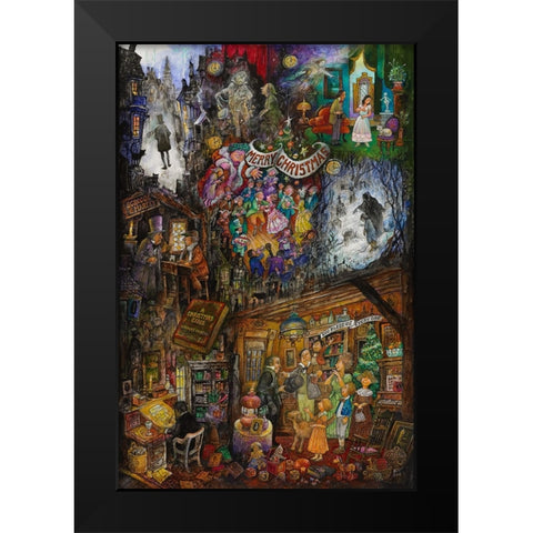 A Christmas Carol Black Modern Wood Framed Art Print by Bell, Bill
