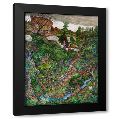 There are fairies at the bottom of my garden! Black Modern Wood Framed Art Print by Bell, Bill