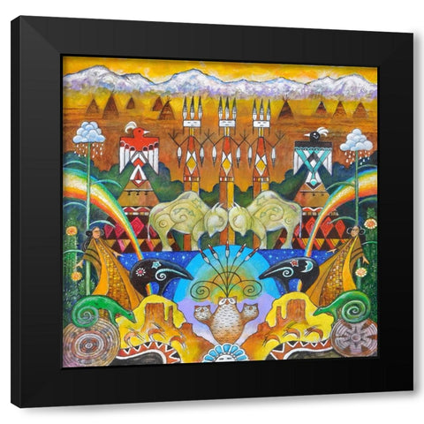 Monument Valley Black Modern Wood Framed Art Print with Double Matting by Bell, Bill