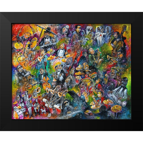 Legends of Blues Black Modern Wood Framed Art Print by Bell, Bill