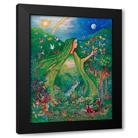 Mother Nature Black Modern Wood Framed Art Print with Double Matting by Bell, Bill