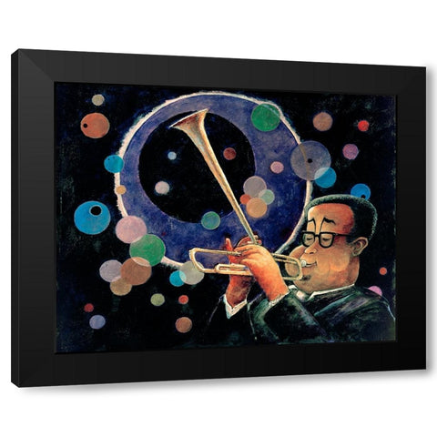 Dizzy Black Modern Wood Framed Art Print by Bell, Bill