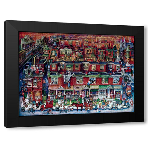 Neighborhood Black Modern Wood Framed Art Print with Double Matting by Bell, Bill