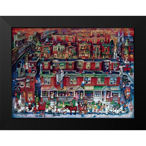 Neighborhood Black Modern Wood Framed Art Print by Bell, Bill