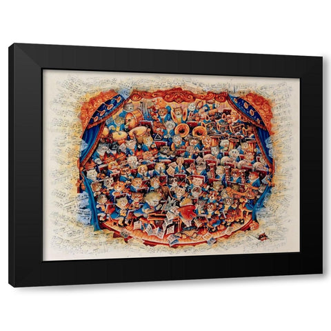 Beethoven Black Modern Wood Framed Art Print with Double Matting by Bell, Bill