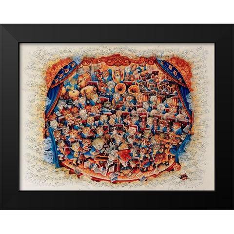 Beethoven Black Modern Wood Framed Art Print by Bell, Bill