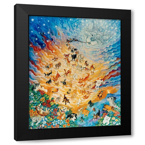 Creation of Dogs Black Modern Wood Framed Art Print by Bell, Bill
