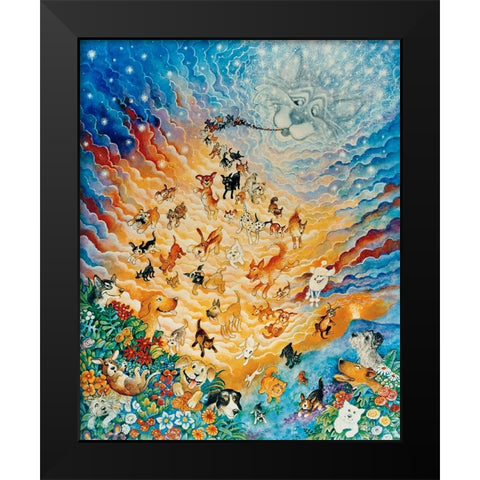 Creation of Dogs Black Modern Wood Framed Art Print by Bell, Bill