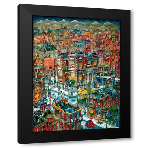 School S B Huey Black Modern Wood Framed Art Print by Bell, Bill