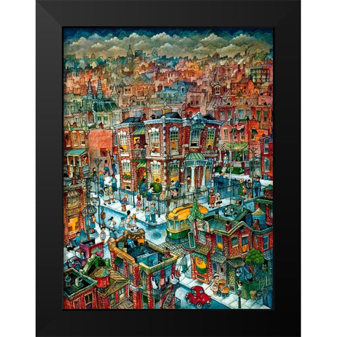 School S B Huey Black Modern Wood Framed Art Print by Bell, Bill