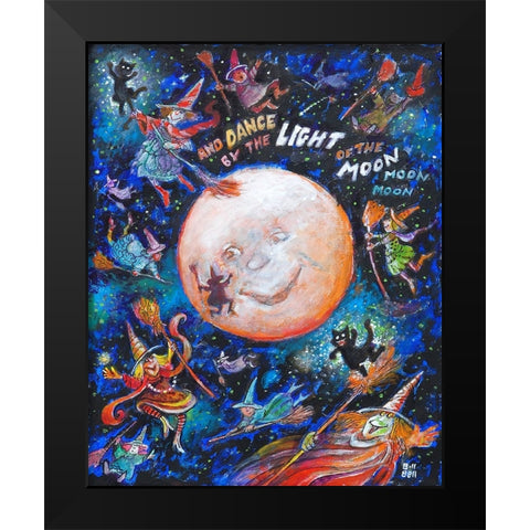 And Dance By The Light Of The Moon Black Modern Wood Framed Art Print by Bell, Bill