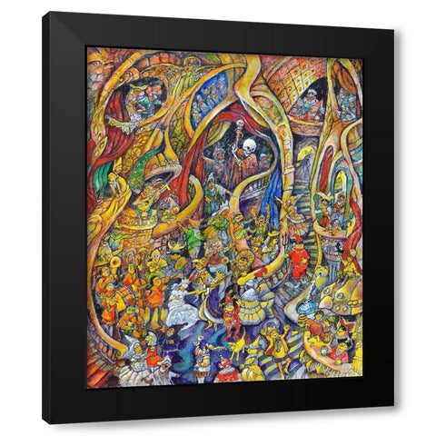The Mask Of The Red Death Poe Black Modern Wood Framed Art Print by Bell, Bill