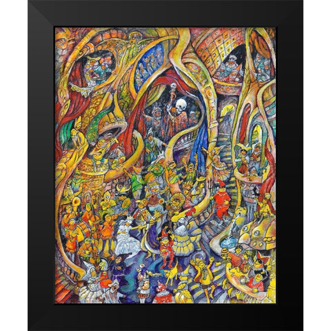 The Mask Of The Red Death Poe Black Modern Wood Framed Art Print by Bell, Bill