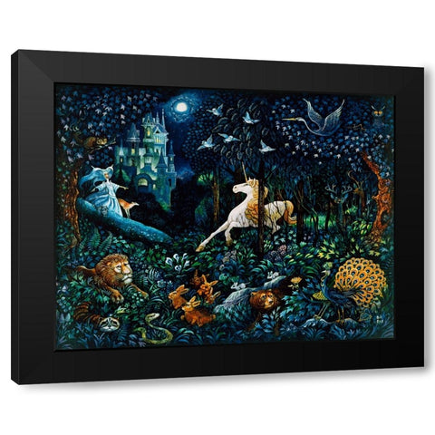 The Unicorn Black Modern Wood Framed Art Print with Double Matting by Bell, Bill
