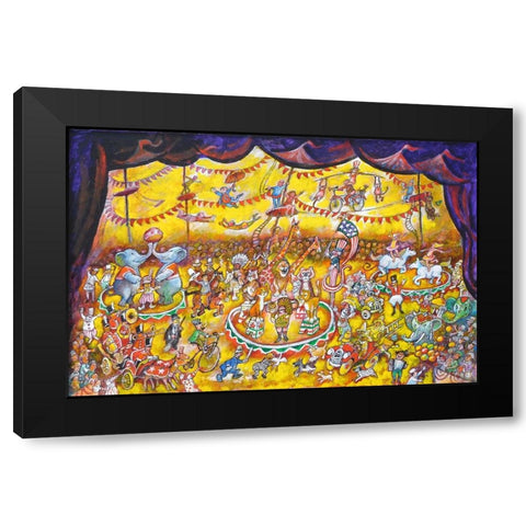 Circus  3 Ring Memories Black Modern Wood Framed Art Print by Bell, Bill