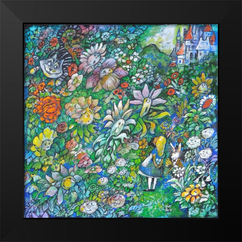 In the Wonderland Garden Black Modern Wood Framed Art Print by Bell, Bill