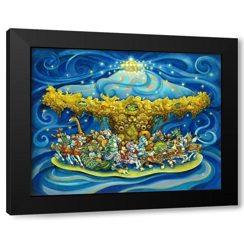 Carousel Black Modern Wood Framed Art Print with Double Matting by Bell, Bill