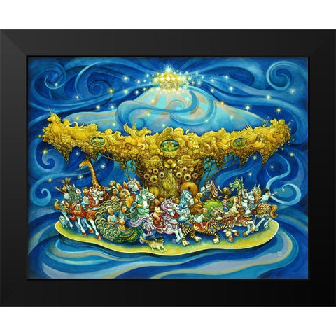 Carousel Black Modern Wood Framed Art Print by Bell, Bill