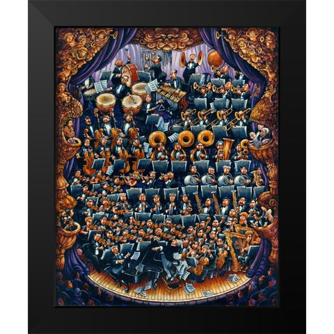 Concerto Black Modern Wood Framed Art Print by Bell, Bill