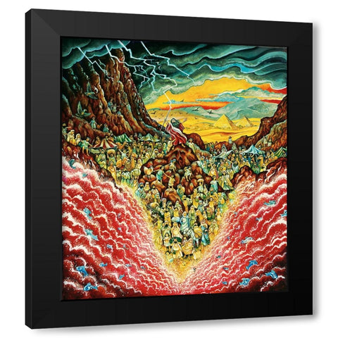 Parting The Red Sea Black Modern Wood Framed Art Print with Double Matting by Bell, Bill
