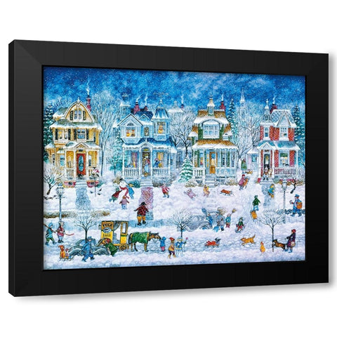 Wintertime Black Modern Wood Framed Art Print with Double Matting by Bell, Bill