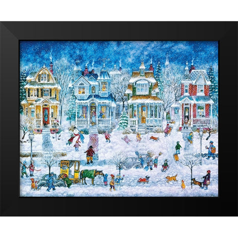 Wintertime Black Modern Wood Framed Art Print by Bell, Bill
