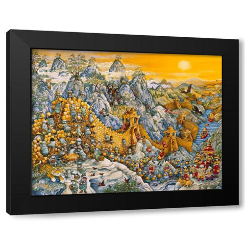 China Wall Black Modern Wood Framed Art Print with Double Matting by Bell, Bill