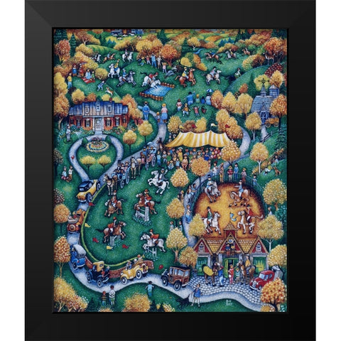 Horse Show Black Modern Wood Framed Art Print by Bell, Bill
