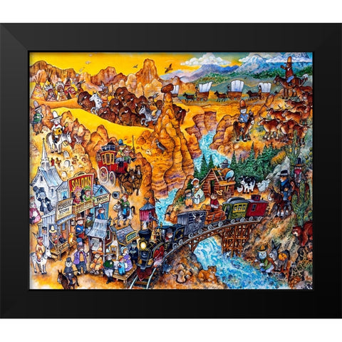 How The West Was Won Black Modern Wood Framed Art Print by Bell, Bill