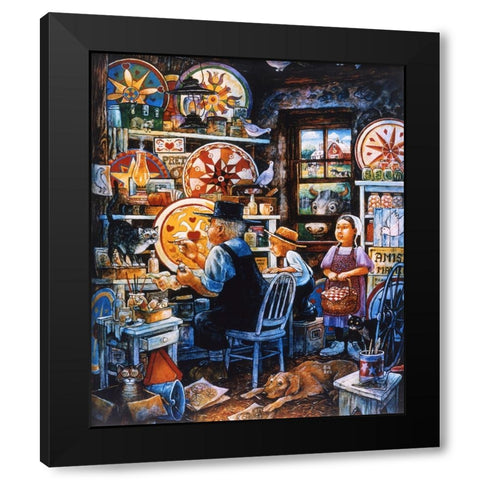 The Distelfink Man  Black Modern Wood Framed Art Print with Double Matting by Bell, Bill