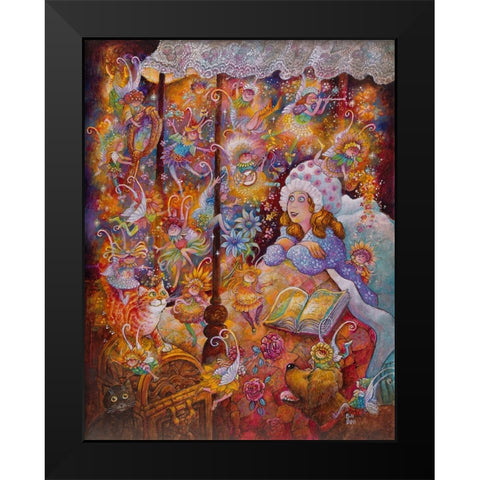 Sugar Plum Fairies Black Modern Wood Framed Art Print by Bell, Bill