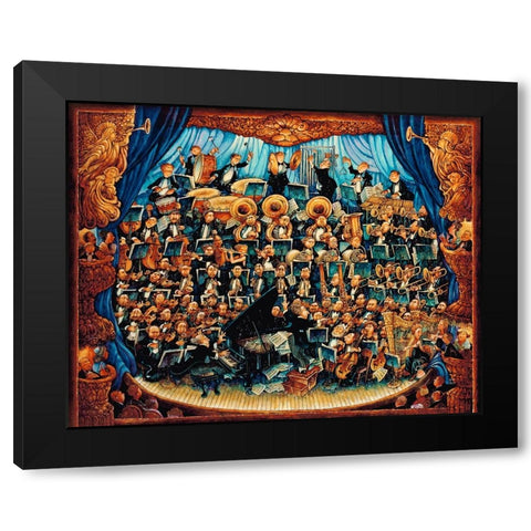 Fortissimo Black Modern Wood Framed Art Print with Double Matting by Bell, Bill