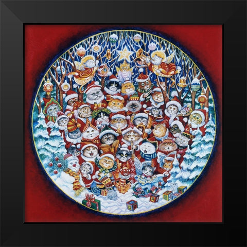 Santa Claws (Pc) Black Modern Wood Framed Art Print by Bell, Bill