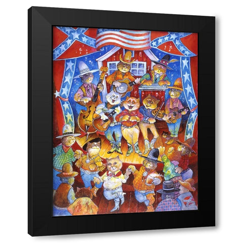 The Dixie Cats Black Modern Wood Framed Art Print by Bell, Bill
