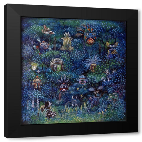 Earth Spirits Black Modern Wood Framed Art Print with Double Matting by Bell, Bill