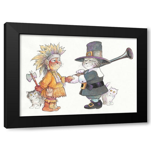 33A - Thanksgiving Black Modern Wood Framed Art Print with Double Matting by Bell, Bill