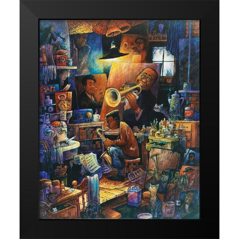 Duet Black Modern Wood Framed Art Print by Bell, Bill