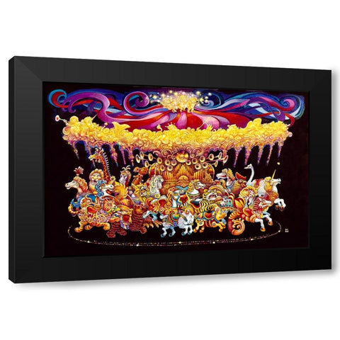 Velvet Carousel Black Modern Wood Framed Art Print with Double Matting by Bell, Bill