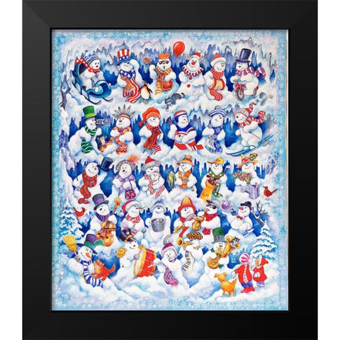 Snowfolks Black Modern Wood Framed Art Print by Bell, Bill