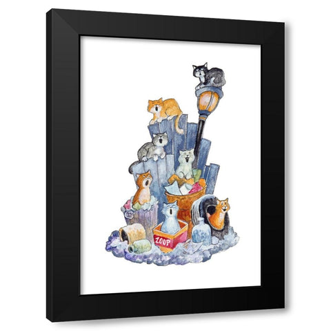 The Singing Seven Black Modern Wood Framed Art Print by Bell, Bill