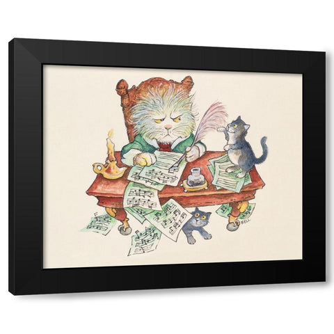 The Musician Black Modern Wood Framed Art Print by Bell, Bill
