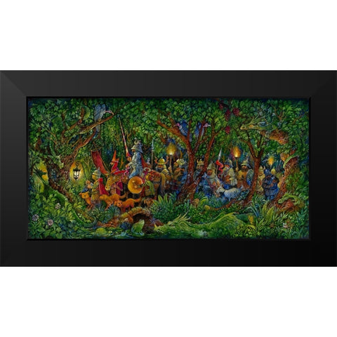 The Dragon Hunters Black Modern Wood Framed Art Print by Bell, Bill