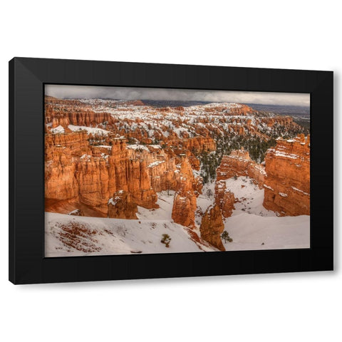 Storm Brewing Over Bryce Canyon Black Modern Wood Framed Art Print with Double Matting by Sherrell, Bill