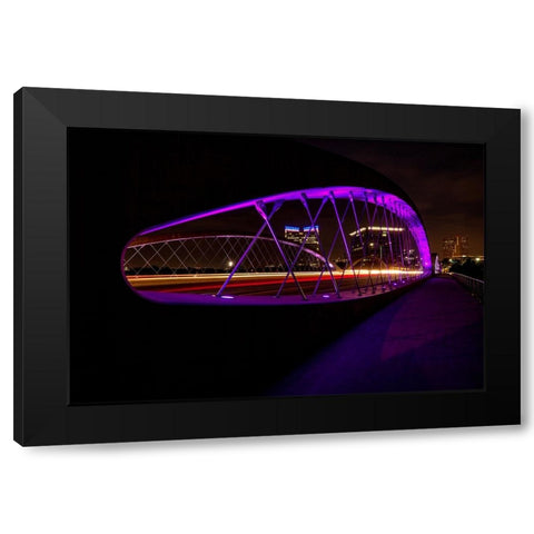 Crossing The West 7th Street Bridge Black Modern Wood Framed Art Print with Double Matting by Sherrell, Bill