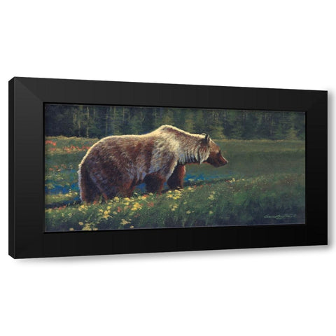Grizzly Black Modern Wood Framed Art Print with Double Matting by Langton, Bruce
