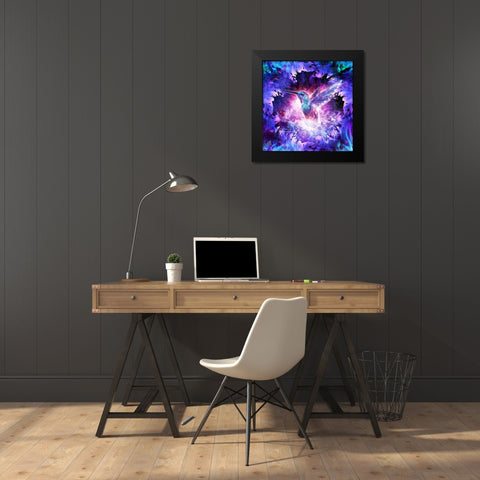 Hummingbird Love Black Modern Wood Framed Art Print by Gray, Cameron