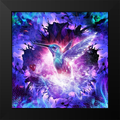 Hummingbird Love Black Modern Wood Framed Art Print by Gray, Cameron